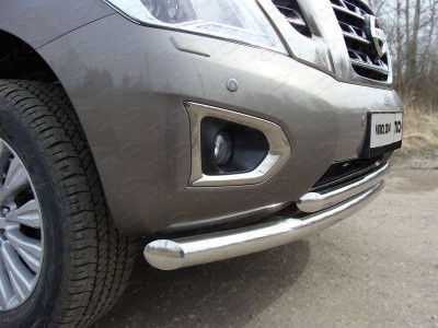 Защита передняя двойная 76-60 мм ТСС для Nissan Patrol 2014-2021