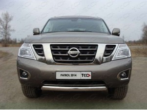 Защита переднего бампера овальная 75х42 мм для Nissan Patrol № NISPATR14-15