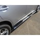 Пороги труба овальная с накладками 75х42 мм ТСС для Mitsubishi Outlander 2012-2014