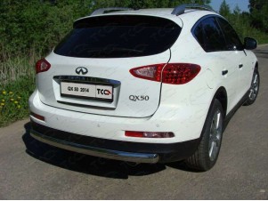 Защита заднего бампера овальная овальная 75-42 мм для Infiniti QX50/EX25/EX35/EX37 № INFQX5014-04