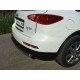 Защита заднего бампера овальная овальная 75-42 мм ТСС для Infiniti QX50/EX25/EX35/EX37 2007-2016