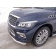 Защита переднего бампера 76 мм ТСС для Infiniti QX80 2014-2018
