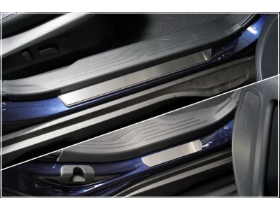 Накладки на пластиковые пороги (лист шлифованный) 4шт ТСС для Subaru Outback VI Рестайлинг 2022 – н.в.
