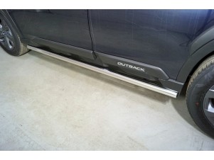 Пороги труба 60,3 мм для Subaru Outback VI Рестайлинг 2022 – н.в. SUBOUT21-27