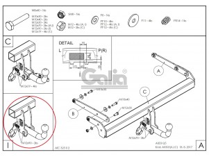 ТСУ Фаркоп оцинкованный Galia шар A для Audi Q5 № A050A