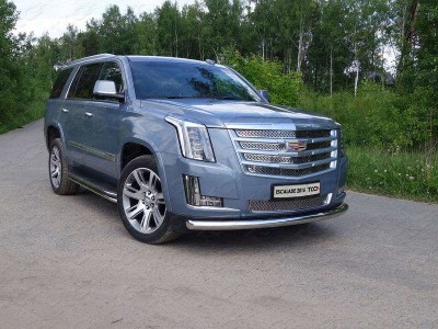 Защита переднего бампера 76 мм ТСС для Cadillac Escalade 2015-2021