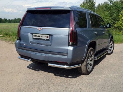 Защита задняя уголки 76 мм ТСС для Cadillac Escalade 2015-2021