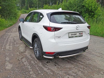Защита заднего бампера 60 мм ТСС для Mazda CX-5 2018-2021