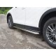 Пороги с площадкой алюминиевый лист 60 мм ТСС для Mazda CX-5 2018-2021