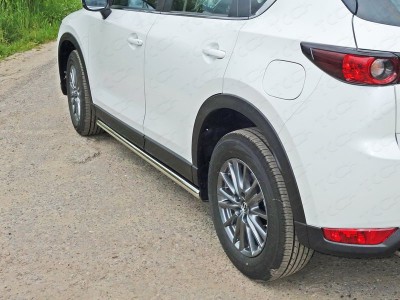 Пороги труба 60 мм ТСС для Mazda CX-5 2018-2021