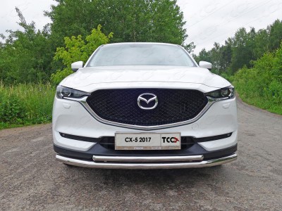 Защита передняя двойная 60-42 мм ТСС для Mazda CX-5 2018-2021