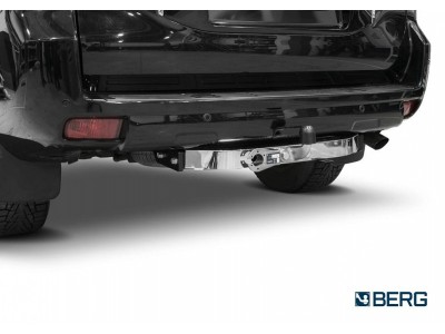 Фаркоп с нержавеющей накладкой для Toyota Land Cruiser Prado 120 2002-2009, Prado 150 (кроме Black Onyx) 2009-2023, Lexus GX470 2003-2009, Lexus GX460 2009-2023 фланцевое крепление шара