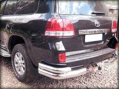 Защита заднего  бампера  "уголки" d-101.6+60(76) для Lexus LX-470 2002-2008