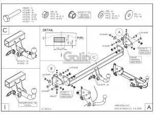 Фаркоп оцинкованный для Mercedes GLC-Class x253 2015-2022, Mercedes GLC-Class Coupe C253 2016-2022 условно-съемное крепление шара №M145A