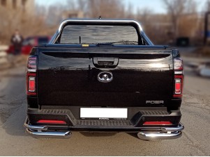Защита заднего бампера "уголки" d-76+42 для Great Wall Poer 2019-н.в. №GWP_3