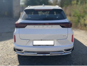 Защита заднего бампера двойная d-60+43  Технотек для Exeed LX 1.5L Turbo 2WD 2022 – н.в. CELX_3