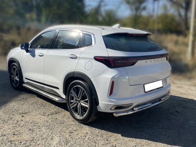 Защита заднего бампера двойная d-60+43 для Exeed LX 1.5L Turbo 2WD 2022 – н.в.