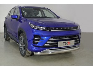 Защита передняя нижняя (овальная) 75х42 мм для Exeed LX 1.5L Turbo 2WD 2022 – н.в.  EXEEDLX22-07
