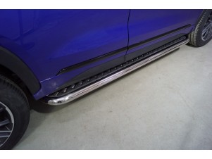 Пороги с площадкой 60,3 мм для Exeed LX 1.5L Turbo 2WD 2022 – н.в.  EXEEDLX22-17