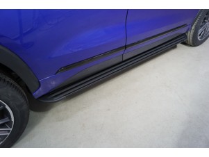 Пороги алюминиевые Slim Line Black 1820 мм для Exeed LX 1.5L Turbo 2WD 2022 – н.в. EXEEDLX22-22B