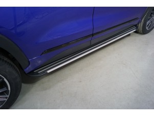 Пороги алюминиевые Slim Line Silver 1820 мм для Exeed LX 1.5L Turbo 2WD 2022 – н.в. EXEEDLX22-22S