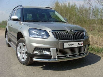 Защита переднего бампера 60 мм ТСС для Skoda Yeti 2014-2018