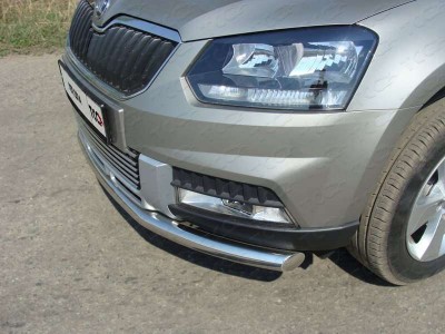 Защита переднего бампера 60 мм ТСС для Skoda Yeti 2014-2018