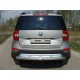 Защита заднего бампера овальная длинная 75х42 мм ТСС для Skoda Yeti 2014-2018