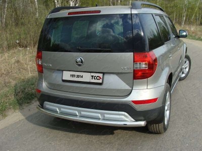 Защита заднего бампера 60 мм ТСС для Skoda Yeti 2014-2018