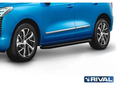Порог-площадка "Premium-Black" A180ALB Rival + комплект крепежа  для Haval Jolion 2021-н.в.