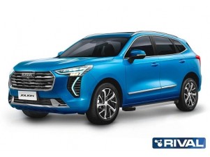 Порог-площадка "Silver" F180AL Rival + комплект крепежа для Haval Jolion 2021-н.в. №F180AL.9404.1