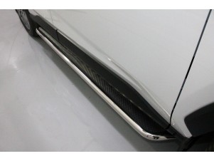 Пороги с площадкой нержавеющий лист 42 мм для Toyota RAV4 № TOYRAV19-22