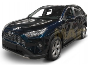 Пороги алюминиевые Rival Premium Black для Toyota RAV4 № A180ALB.5710.1