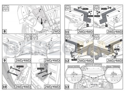 Фаркоп Atlas, шар A для Nissan Terrano/Renault Duster/Kaptur 2011-2021