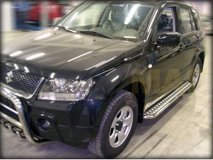 Пороги с площадкой алюминиевый лист 43 мм на 5 дверей для Suzuki Grand Vitara № GVN10 1