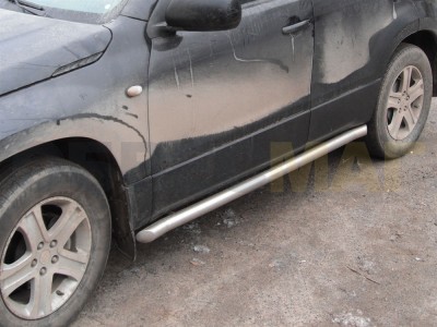 Пороги труба 60 ммс загибами на 5 дверей Технотек для Suzuki Grand Vitara 2005-2010