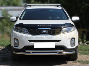 Защита передняя двойная 60-43 мм для Kia Sorento № KST13 1.3
