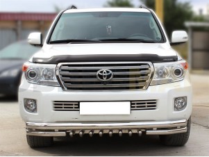 Защита передняя двойная 76-60 мм с защитой картера для Toyota Land Cruiser 200 № LCN2012_3