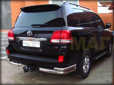 Защита задняя уголки двойные 76-53 мм для Toyota Land Cruiser 200 2012-2013