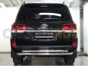 Защита заднего бампера двойная 76-60 мм для Toyota Land Cruiser 200 № LCN2015_13