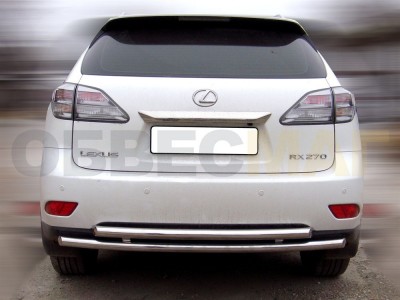 Защита заднего бампера двойная 53-43 мм для Lexus RX270/350/450 2009-2012