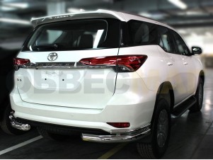 Защита задняя уголки двойные 76-43 мм для Toyota Fortuner № TF17_3.1