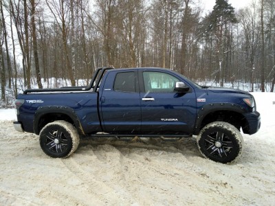 Защита кузова пикапа 76 мм для Doublecab long чёрная для Toyota Tundra 2006-2013