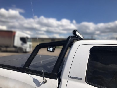 Защита кузова пикапа 76 мм для Doublecab long чёрная для Toyota Tundra 2006-2013