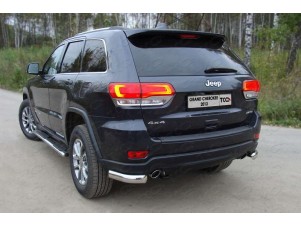 Защита заднего бампера овальные уголки 75х42 мм для Jeep Grand Cherokee № GRCHER13-11