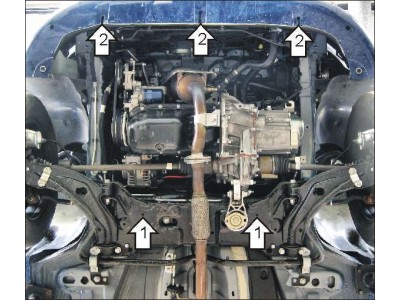 Защита картера и КПП Мотодор сталь 2 мм для Fiat Doblo Cargo/Panorama 2005-2021