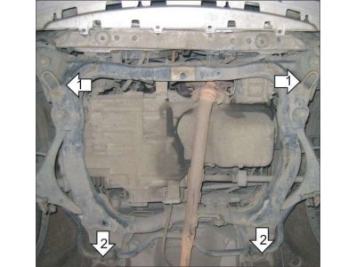 Защита картера и КПП Мотодор сталь 2 мм для Honda Civic 2000-2006
