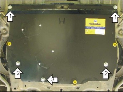 Защита картера и КПП Мотодор сталь 2 мм для Honda Civic 2006-2012 00812