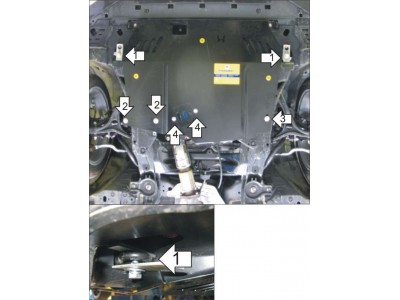 Защита картера и КПП Мотодор сталь 2 мм для Honda Accord 2008-2013