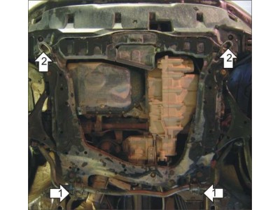 Защита картера и КПП Мотодор сталь 2 мм для Honda CR-V 2002-2007